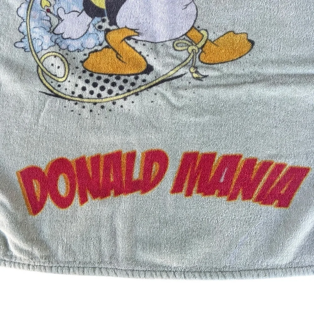 Vintage Donald Duck Beach Towel Donald Mania Rocket Huey Dewey Louie 22” x 45”